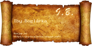 Iby Boglárka névjegykártya